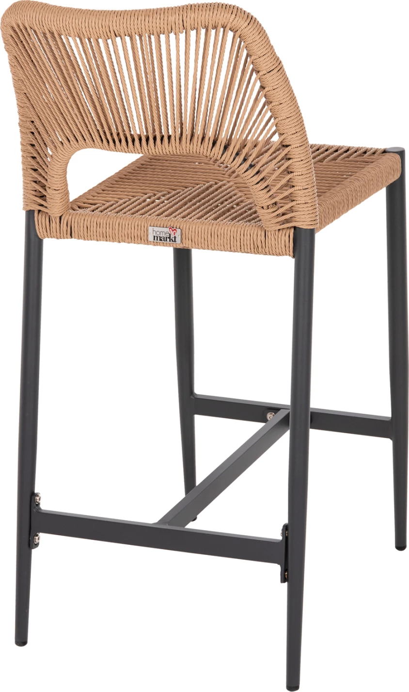 Srednje visok stol FH5920.02 temno siva aluminij z umetnim ratanom bež 46x58x95Hcm