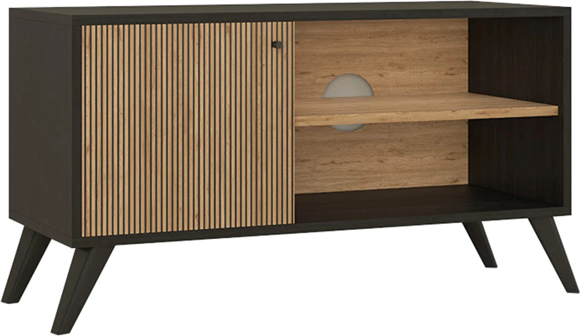 TV stojalo/omara KRUDEN FH9443.11 melamin v črno-naravni barvi 100x40x51Hcm