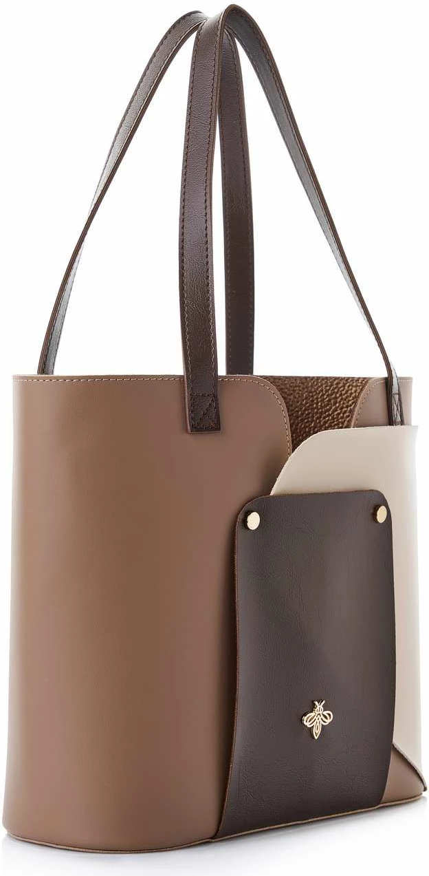 Tote torba, mink in krem, Lucky Bees, 1292