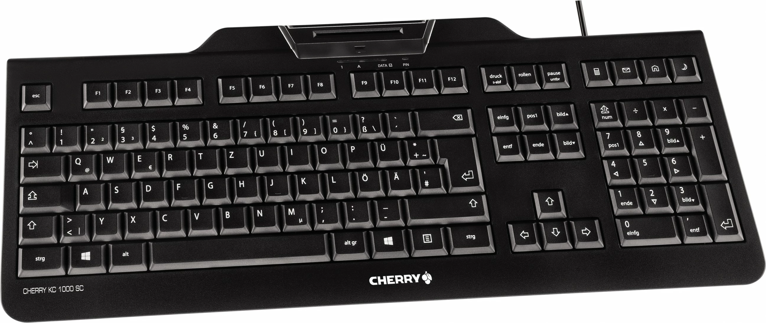 Polna tipkovnica Cherry KC 1000 SC, wired, USB, QWERTZ, črna