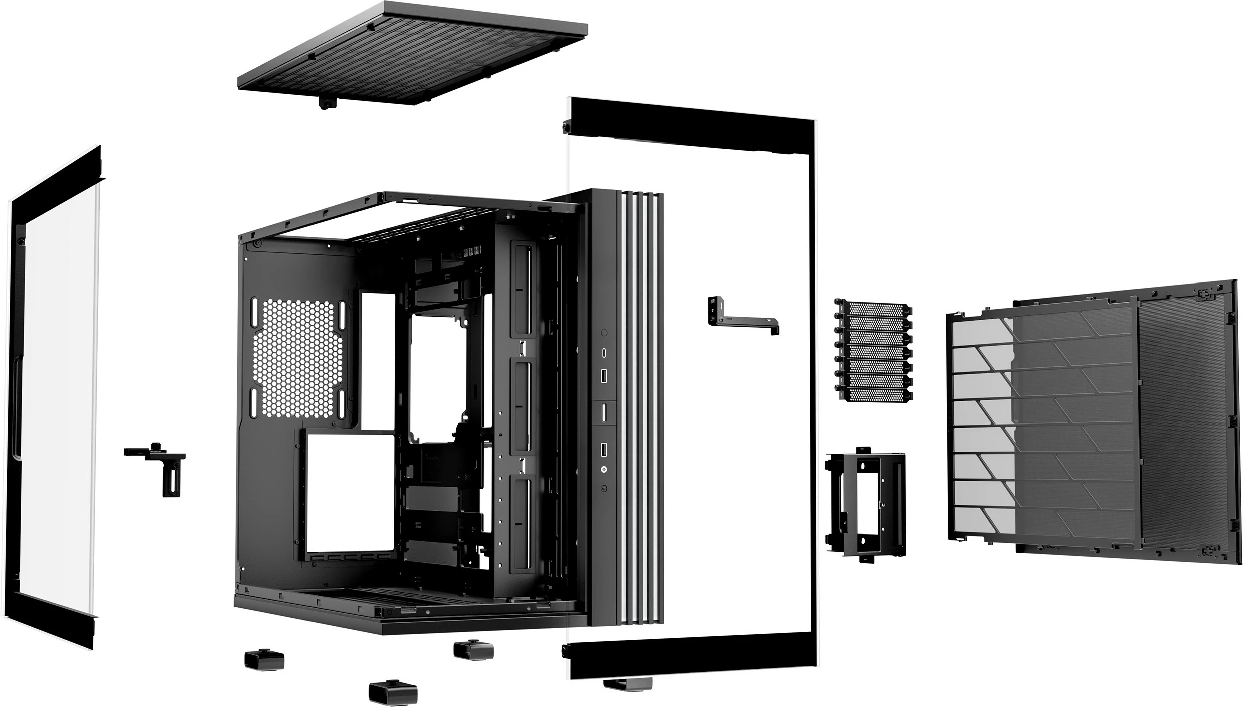 Miditower ohišje z RGB osvetlitvijo Be Quiet! Light Base 600 DX, črn