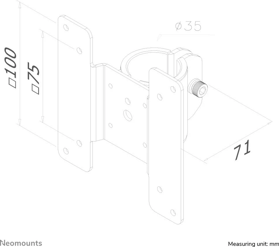 Univerzalni nosilec za mini PC Neomounts THINCLIENT-05, jeklo, črn