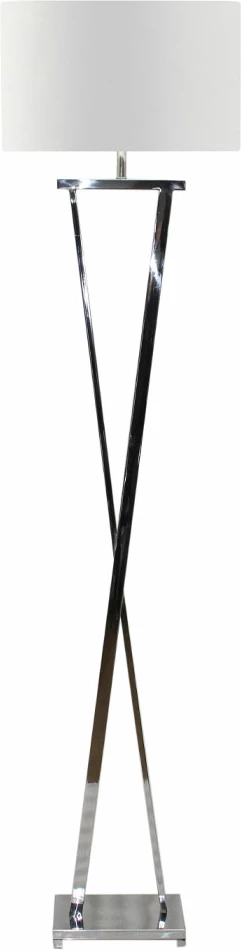 Dizajnerska talna svetilka KELSIE, jeklo, srebrno-bela, 41x25x170 cm