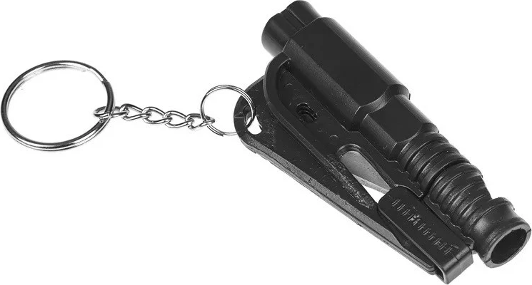 Varnostno nujno orodje z zvokom, rezilo za pas in lomilec stekla GUARD YC-004-BL, črno