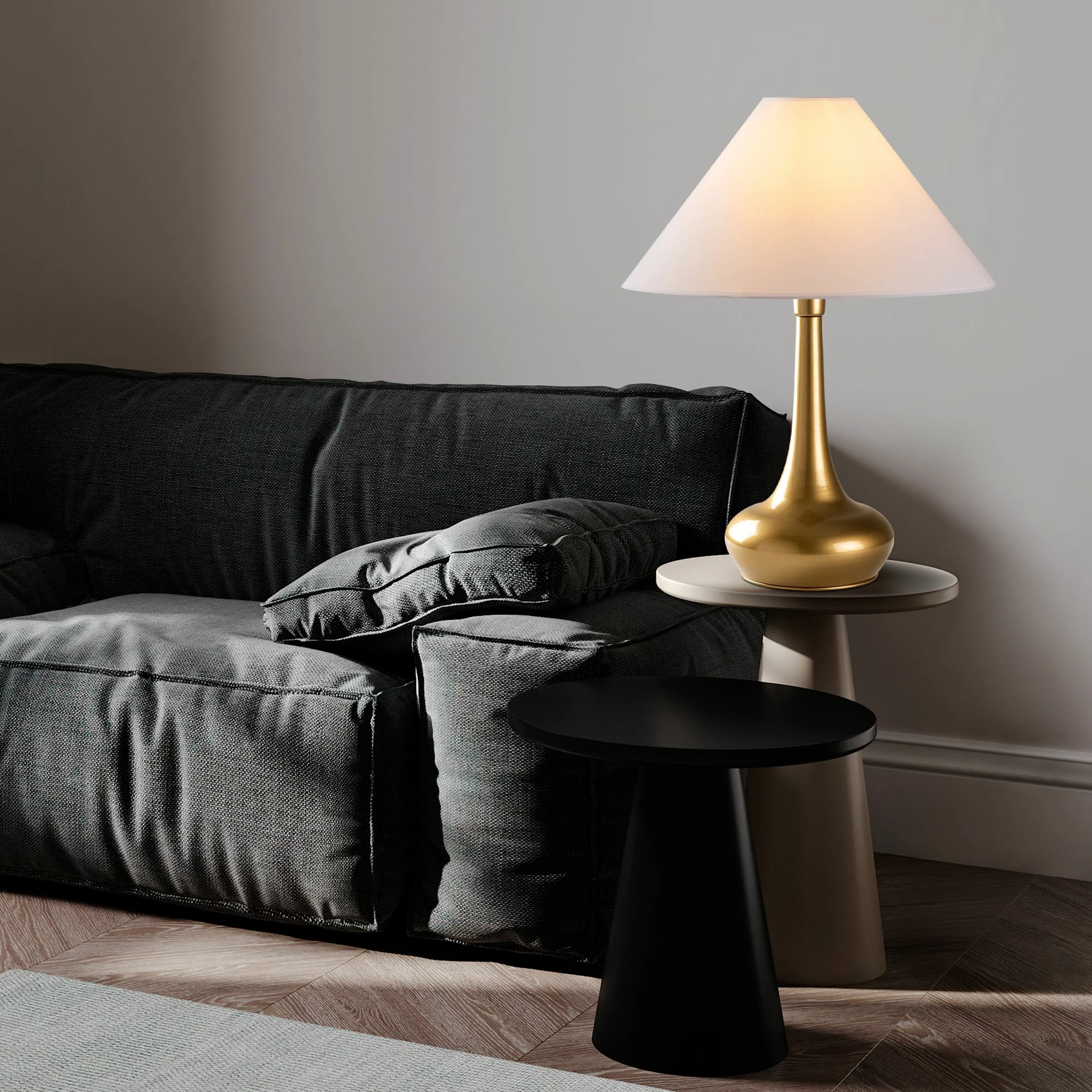 Namizna svetilka Opviq Luna - 15260, zlate in bele barve