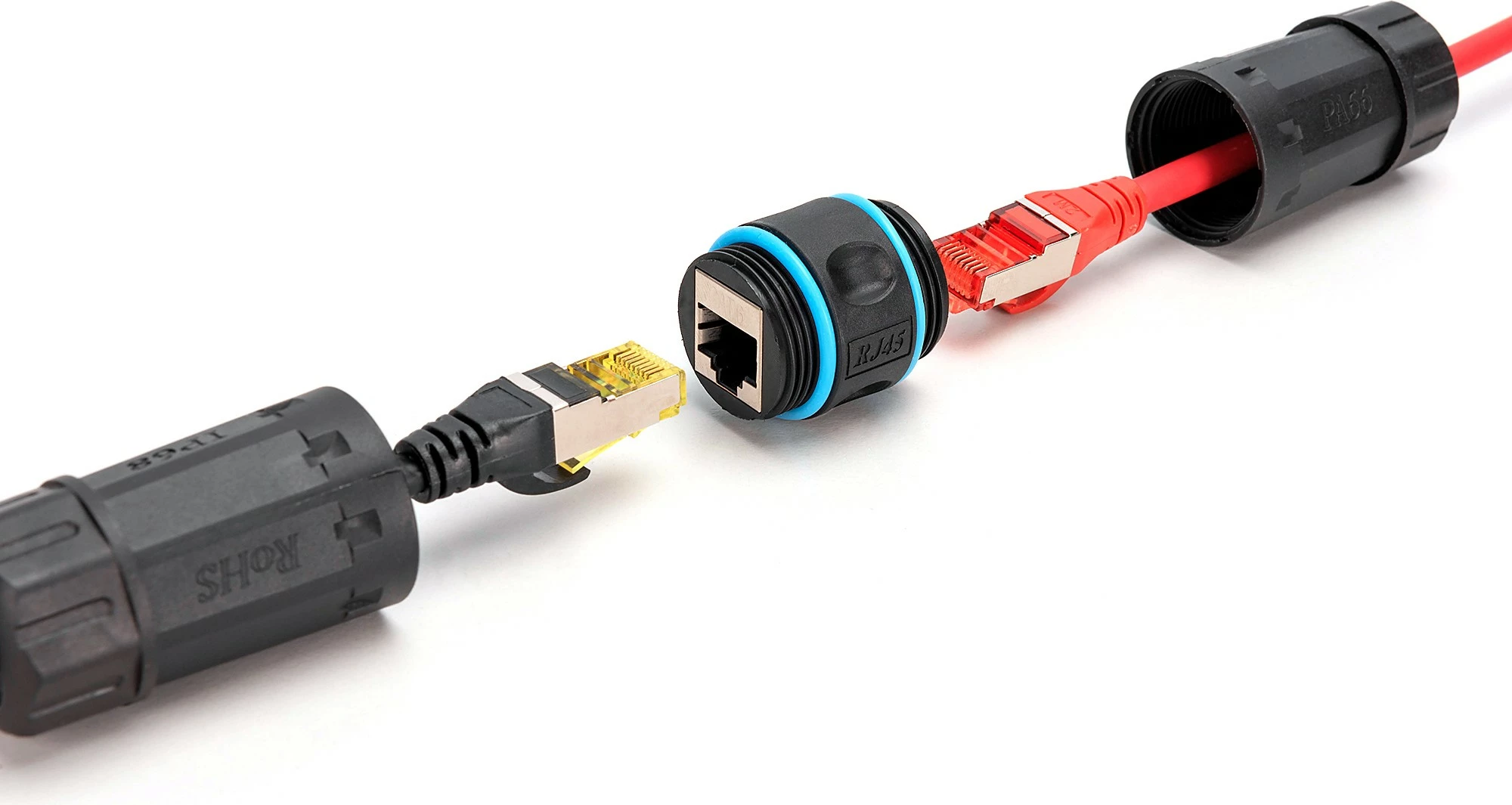 Nepremočljiv omrežni adapter CAT 6A, RJ45 na RJ45, IP68, črn Digitus