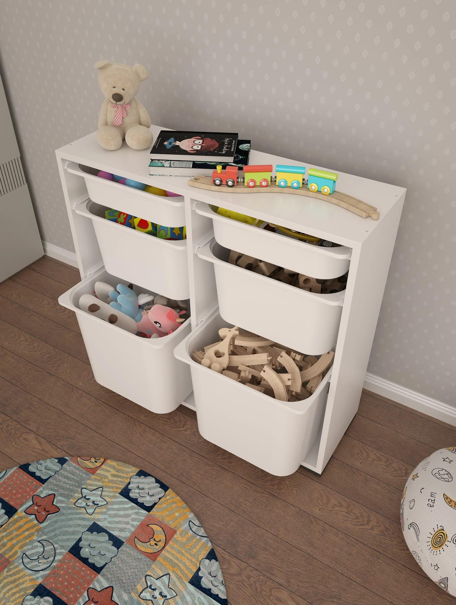 Večnamenska omara Carla, bela