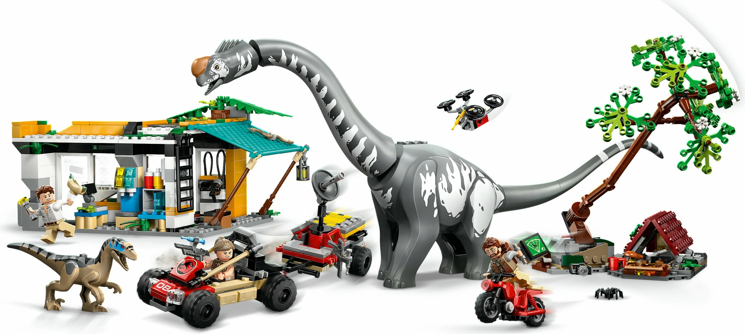 Set gradnje z dinozavri Raptor & Titanosaurus LEGO Jurassic World 76973, 582 delov, večbarven