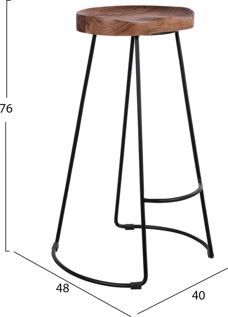 Barski stol FH8363.11 iz akacijevega lesa