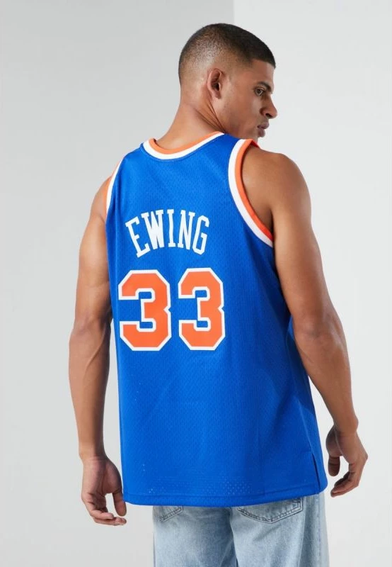 Moška majica NBA Swingman New York Knicks Patrick Ewing, Mitchell & Ness, modra