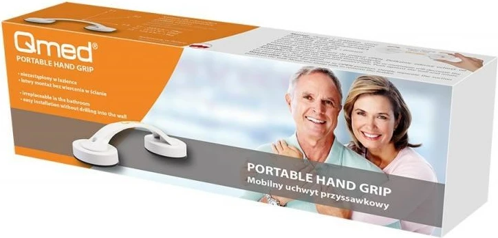 Držalo za kopalnico s sesalno všitko Qmed 20 cm, belo