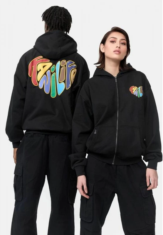 Duks z zadrgo Woven Signature Kani Life OS, Karl Kani, črn, uniseks