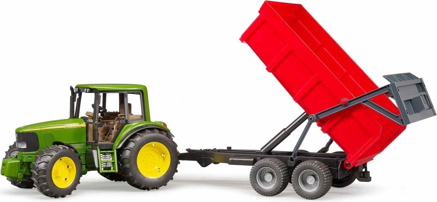 Igralni traktor z vlečno prikolico, John Deere 6920, 1:16, zelen/rdeč/rumen