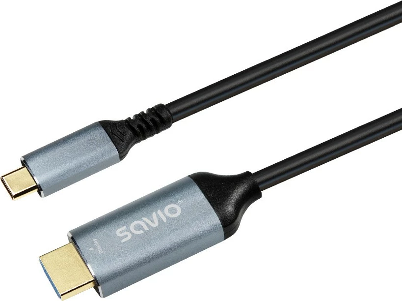 Kabel USB-C na HDMI, 3 m, siv Savio CL-184