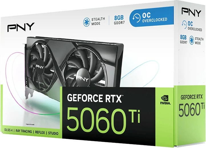 Grafična kartica GeForce RTX 5060 Ti OC PNY, 8 GB GDDR7, črna