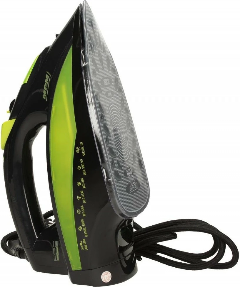 Parni likalnik, 2800 W, keramična podlaga, črno/zelena - MPM MZE-04/C