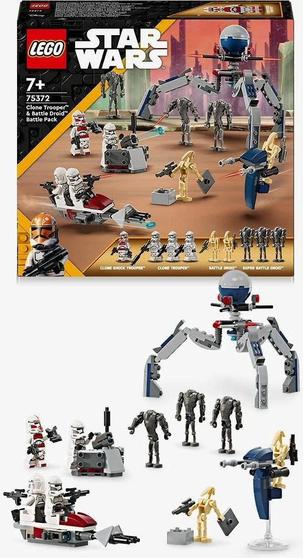 Gradbeni set Clone Trooper in Battle Droid LEGO, 215 delov, plastika, večbarven