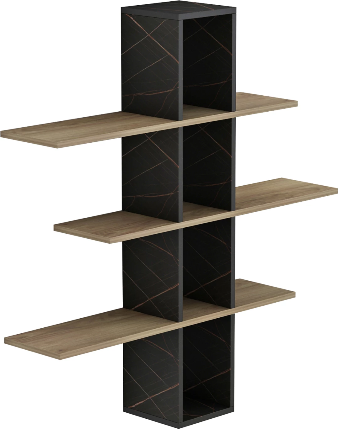 Stenske police DOMINIC FH8976.13 melamin v naravno-črnem marmorju 96x19,5x101Hcm