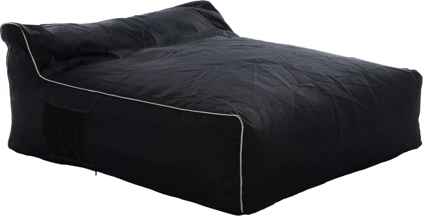 Pouf za dva v črni barvi z belim robom FH5773.12 140x140x40-60 cm