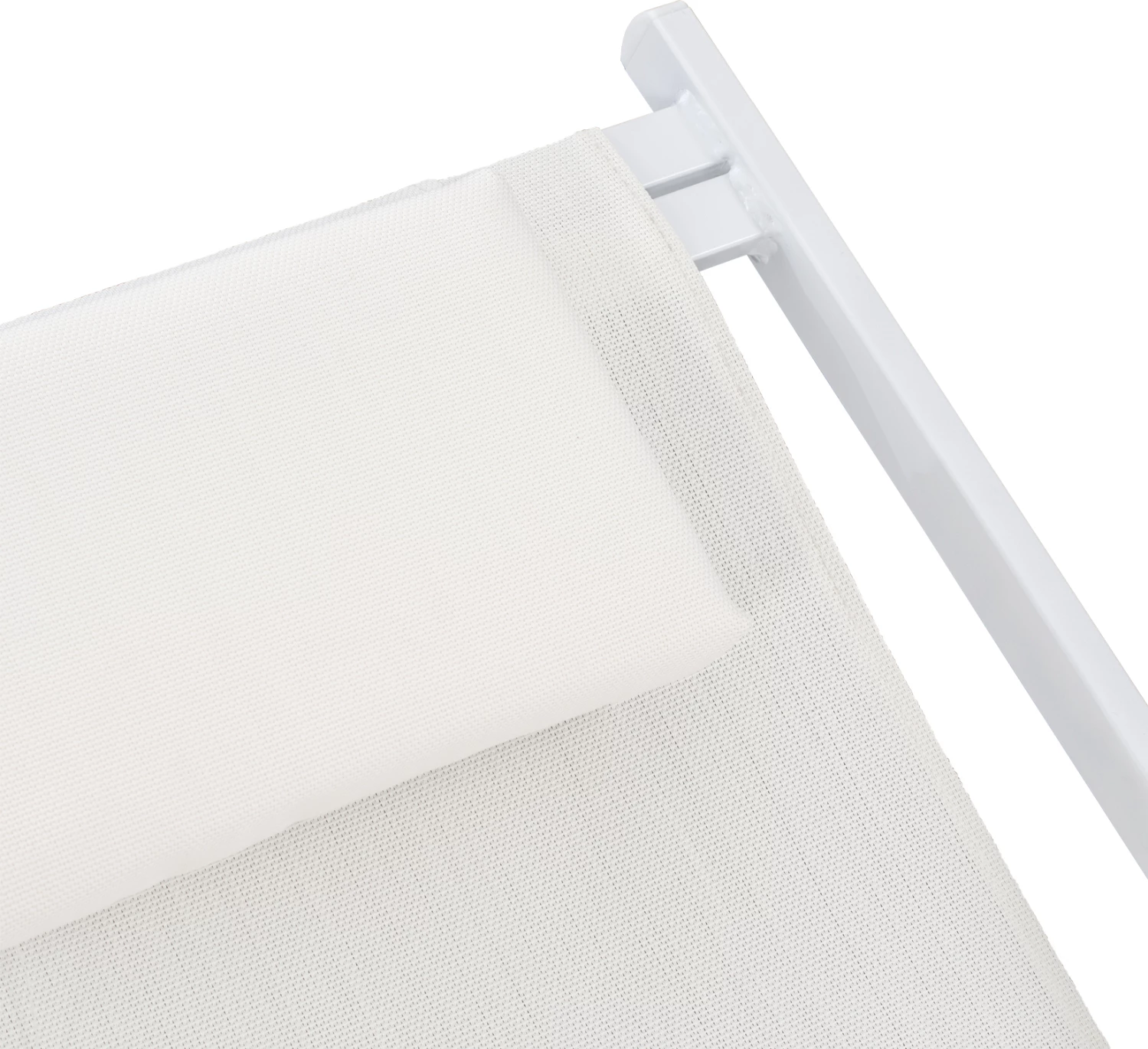 Profesionalni ležalni stol KEA FH5076.04 aluminij in textilene v beli barvi 59,5x102,5x94H cm