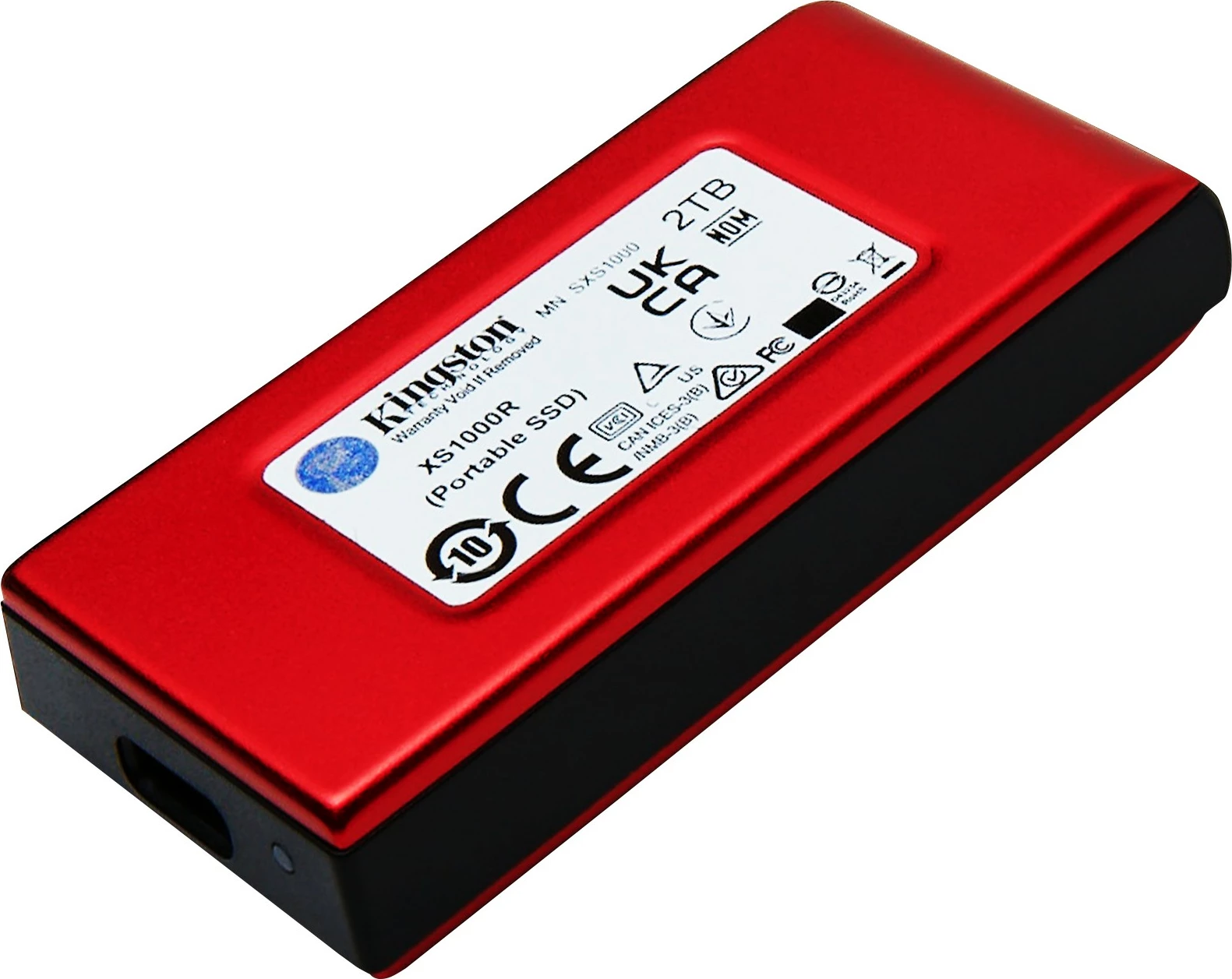 Zunanji disk 2TB Kingston XS1000, USB 3.2 Gen 2, rdeč
