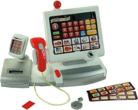Igrača blagajna Klein 9356 s čitalcem, večbarvna, komplet dodatkov