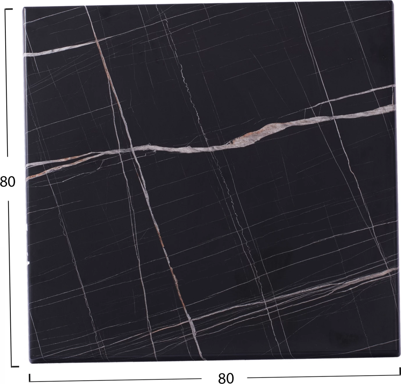 Plošča mize iz črnega marmorja 741 Werzalit 80x80