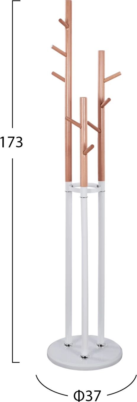 Kovinski obešalnik Wyatt bukov les in bela Premer 37x173cm FH8610.01