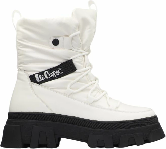 Visoke ženske škornje Lee, bele