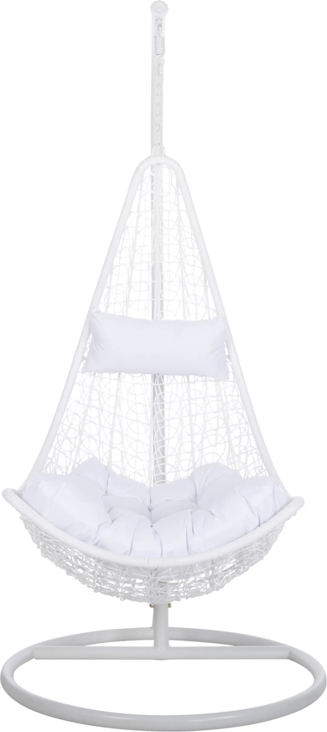 Viseče gnezdo MILLIE FH5996.03 kovinsko-sintetični ratan in blazine v beli barvi Φ95x195Hcm