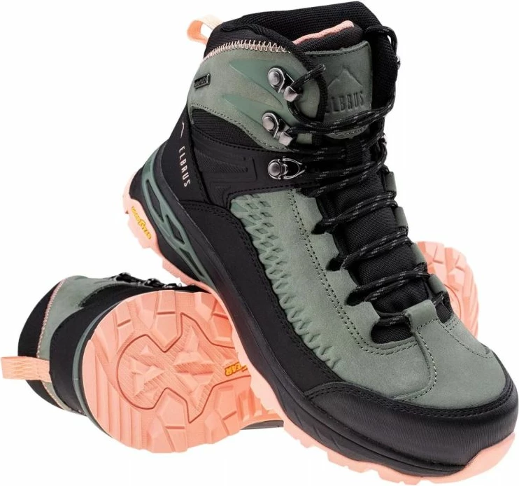 Planinske čevlje Engen Mid WP za ženske, Elbrus, črno-zelene