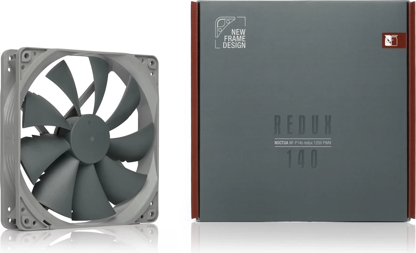 Hladilni ventilator 14 cm Noctua NF-P14S REDUX-1200 PWM, sivi
