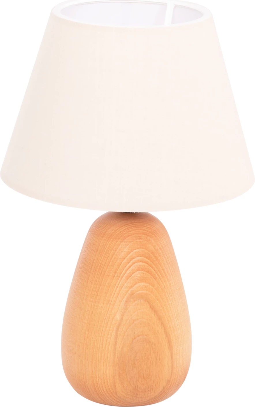 Namizna svetilka CONNI FH4710 kremno bela kapica-lesena osnova Φ23x34Hcm