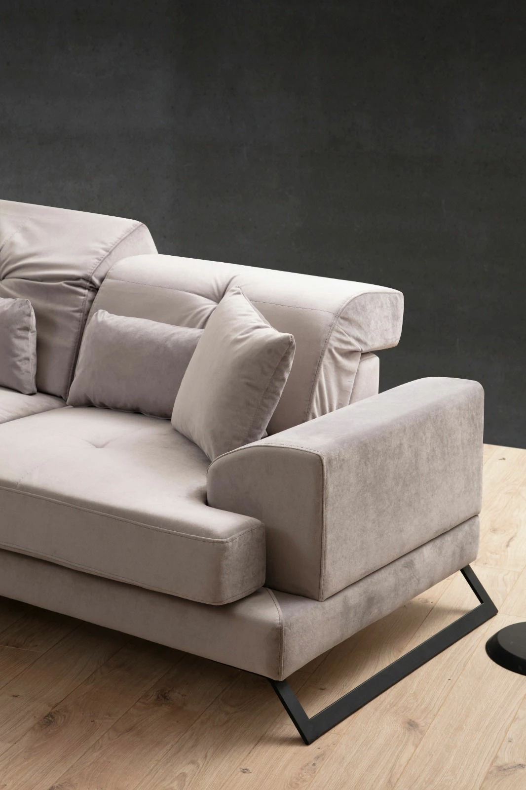 Kotna sedežna garnitura Frido, svetlo siva, Atelier del Sofa (Chl+3R)