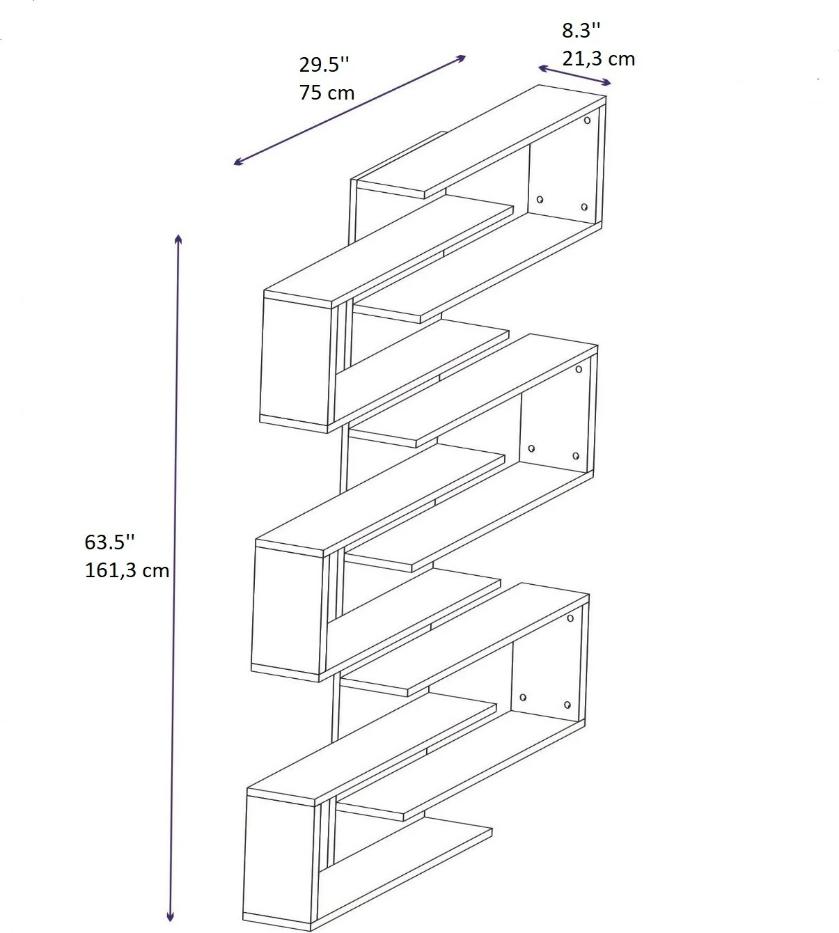 Polica za knjige Skye Decor, oreh