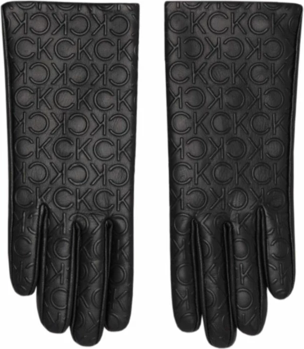 Usnjene rokavice za ženske Calvin Klein, črne