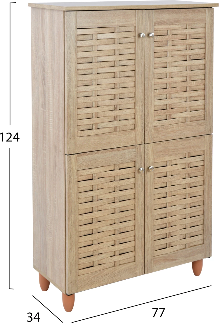 Lesena omara za čevlje s 4 vrati FH2210.02 Sonama 77x34x123
