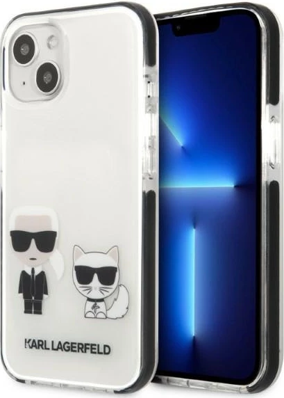 Ovitek za iPhone 13 mini 5,4\", trdo ohišje, bel, Karl Lagerfeld KLHCP13STPEKCW