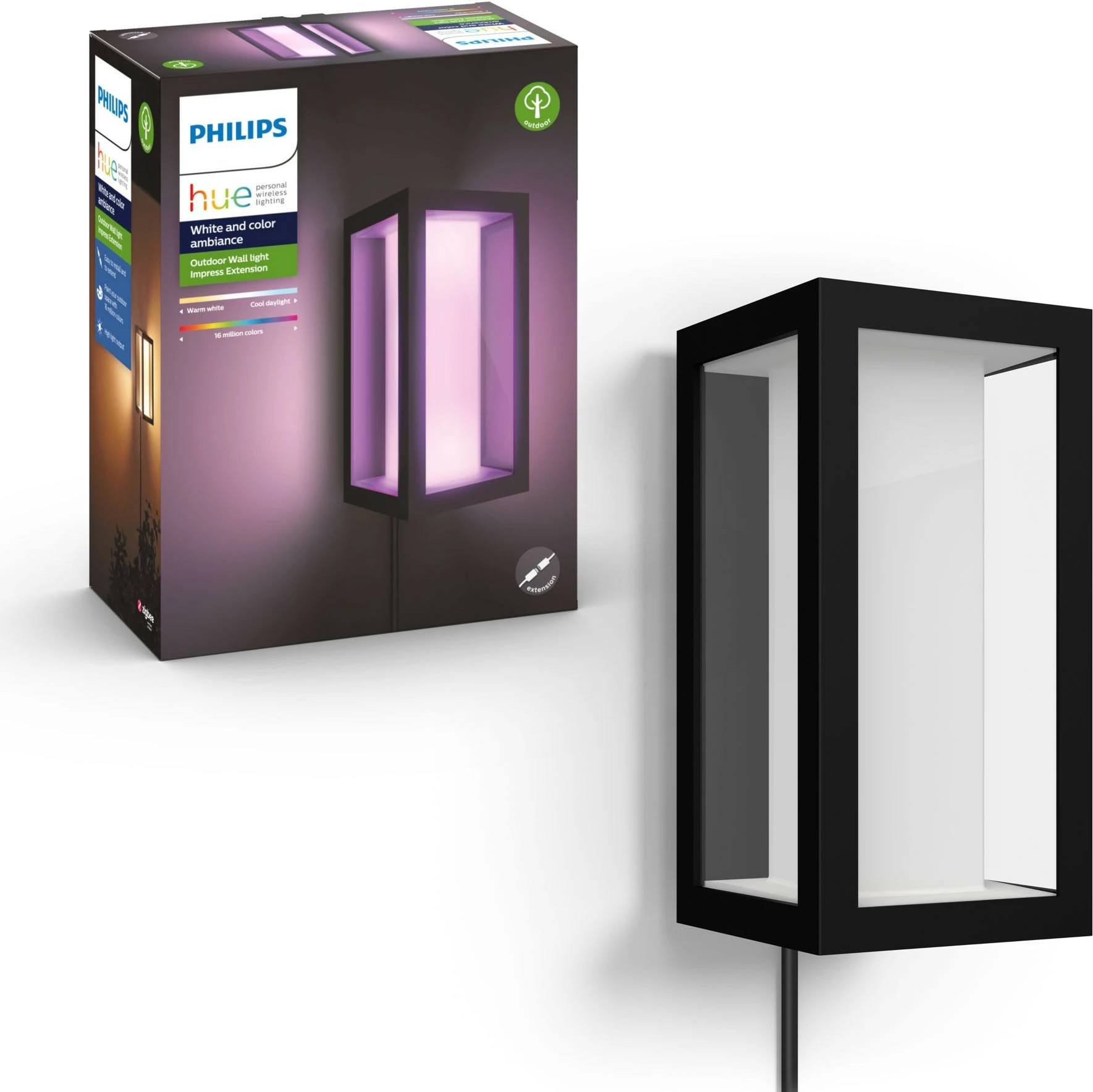 Zunanji LED svetilka Philips Hue Impress, črn, večbarvna