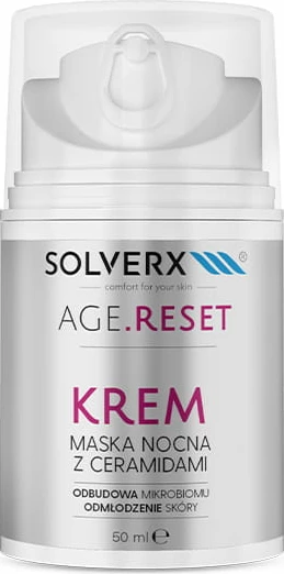 Nočna krema-maska za ženske SOLVERX Age Reset s ceramidi, 50 ml