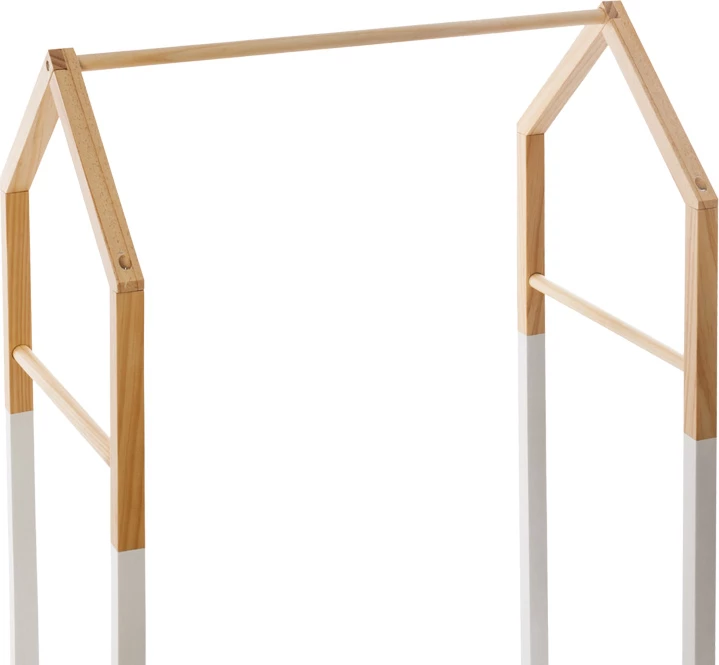 Otroški obešalnik iz borovega lesa Holen, naravna in bela, 60x37x100 cm