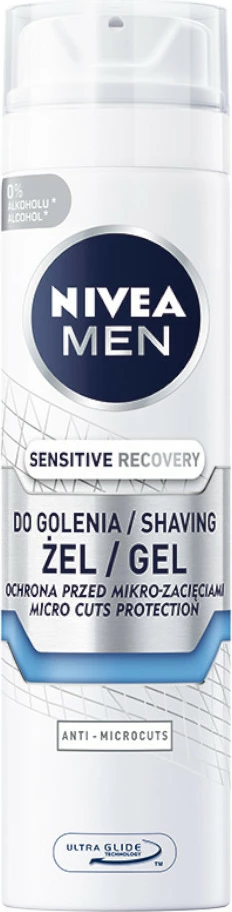 Regeneracijski gel za britje za moške, Nivea Men Sensitive Recovery, 200 ml