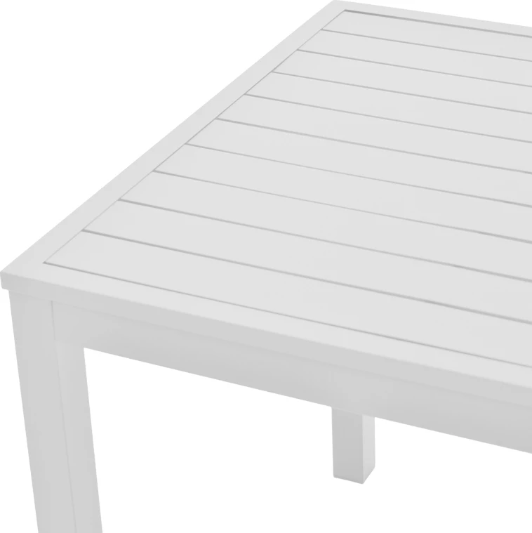 Set mize s stoli Savor-Kliton, aluminij bel in naravni ratan, 80x80x74 cm, 5 kosov