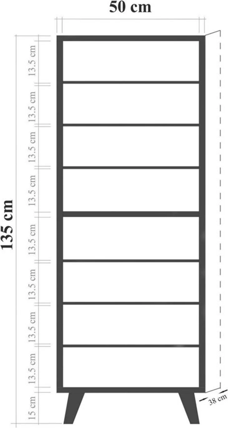 Omara za čevlje ALVARO FH8954.14 melamin v teksturi sonama-kamen 50Χ38Χ135Hcm