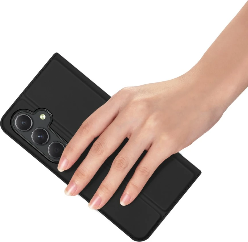 Ovitek za telefon z žepom za kartice in pokrovom, črn, Dux Ducis Skin Pro za Samsung Galaxy A55 5G