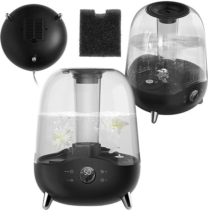 Ultrazvočni vlažilec zraka 5L z UV, higrometrom, aromaterapijo, črn, Deerma F327W