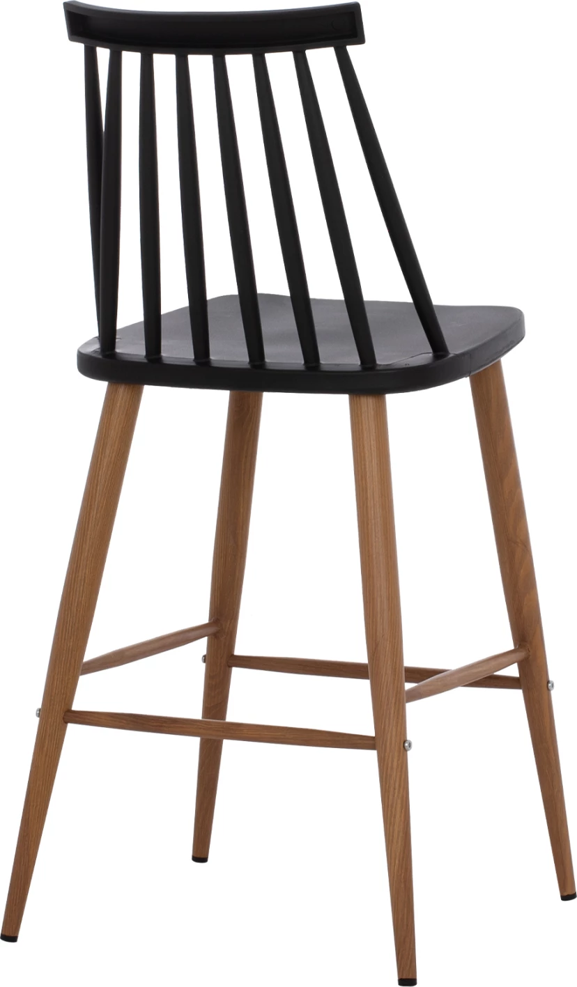 Barski stol FH9300.02 črna naravna 43x45x97Η, set 2 kosov