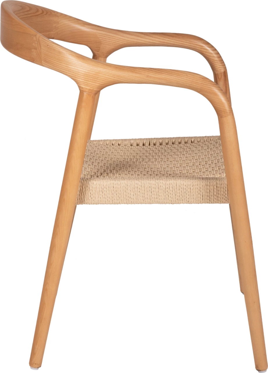 Fotelj FH9874 z okvirjem iz jesena in sedežem iz papirnate vrvi 57x54x78H cm