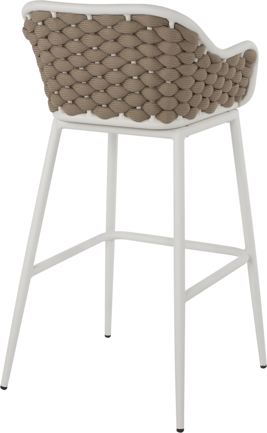 Stol iz aluminija bele barve z bež vrvjo 50x51x103H cm FH5862.02
