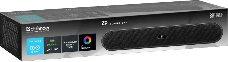 Soundbar, Bluetooth Defender Z2, 16 W, LED, USB, črn